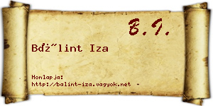 Bálint Iza névjegykártya